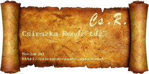 Csirszka Renátó névjegykártya