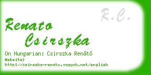 renato csirszka business card