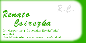 renato csirszka business card